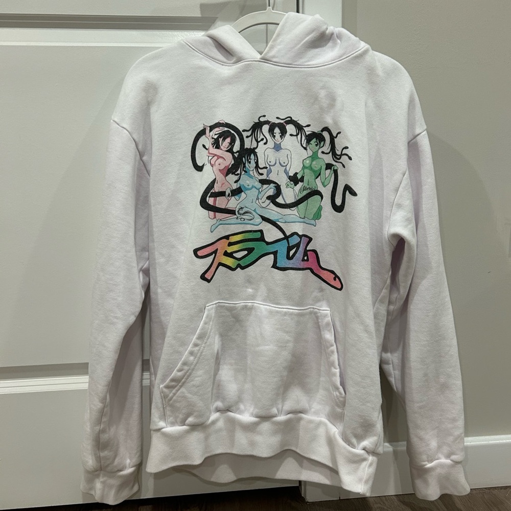 Siberia Hills slime anime hoodie. Color white